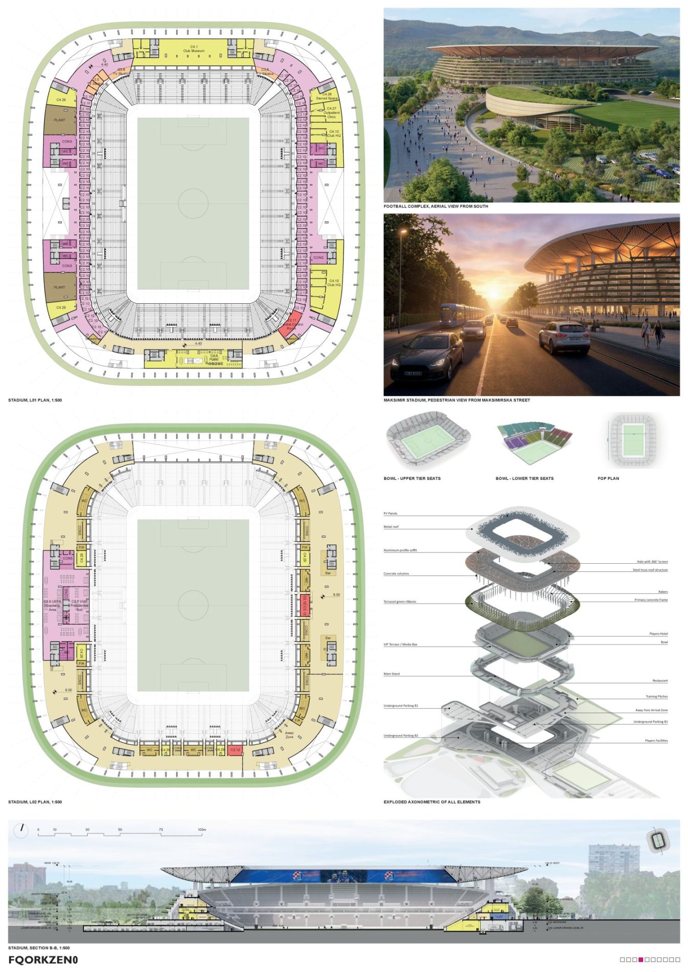maksimir stadion maksimir, ZHA, UPI-2m, architecture