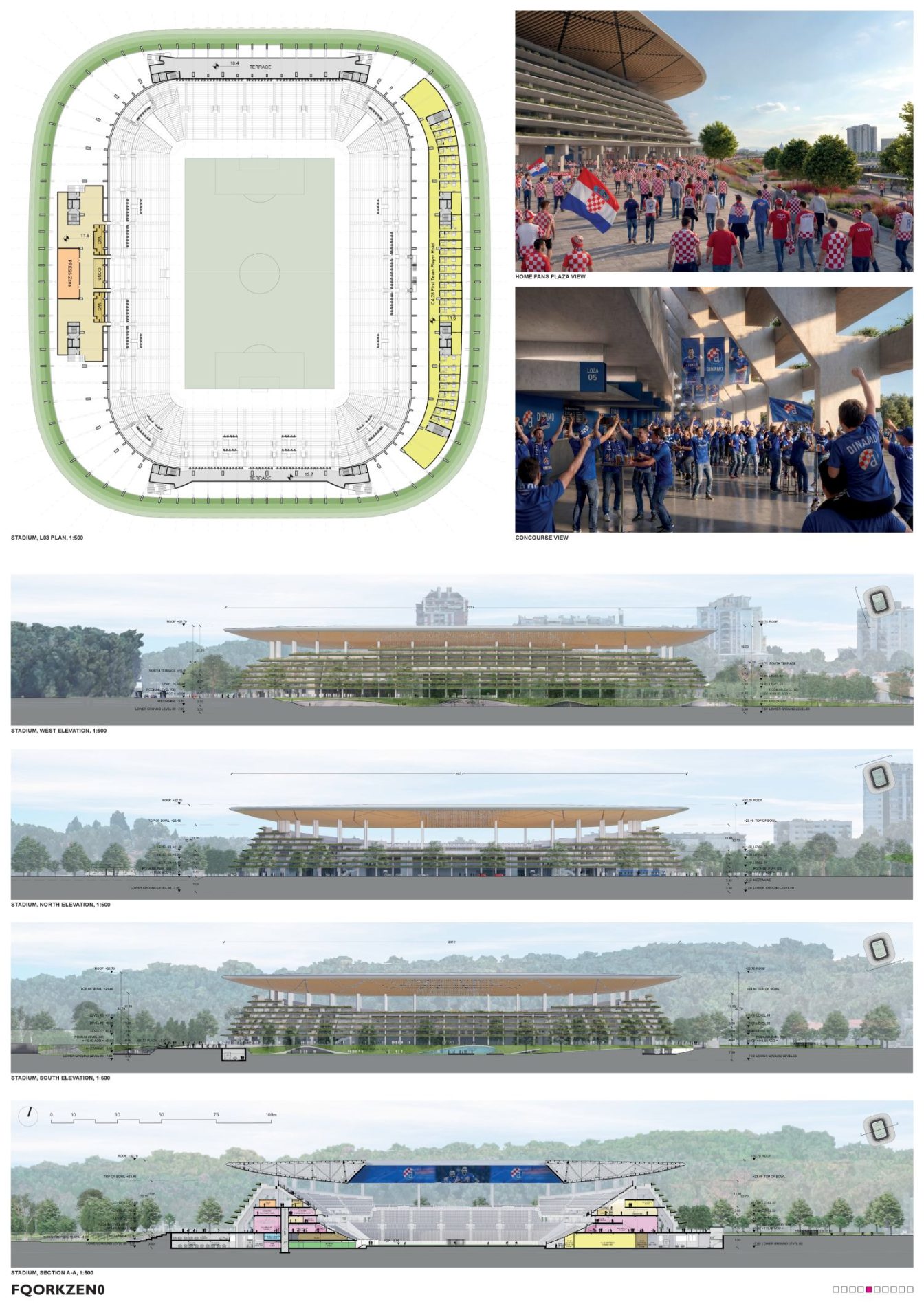 maksimir stadion maksimir, ZHA, UPI-2m, architecture